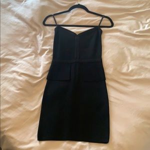 BEBE Strapless Bodycon Mini Dress - Black XS